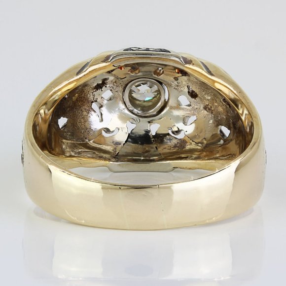 Vintage 11k Yellow Gold Two-Headed Eagle 32nd Degree Freemason Diamond Ring - Picture 5 of 9